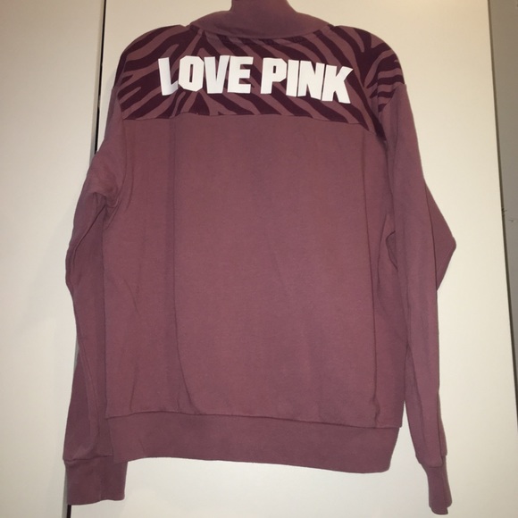Pink Victoria Secret Purple Half Zip Sweater - Picture 2 of 4